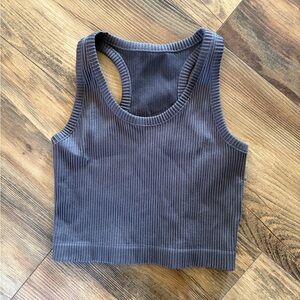Mono B Slate Ribbed Tank Top